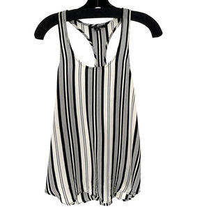 Acrobat BLACK AND WHITE VERTICAL STRIPED SILK TANK
